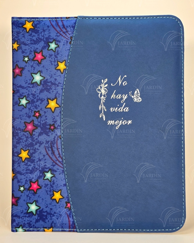 CARPETA COSIDA NO HAY VIDA MEJOR GRABADO COMBINADA