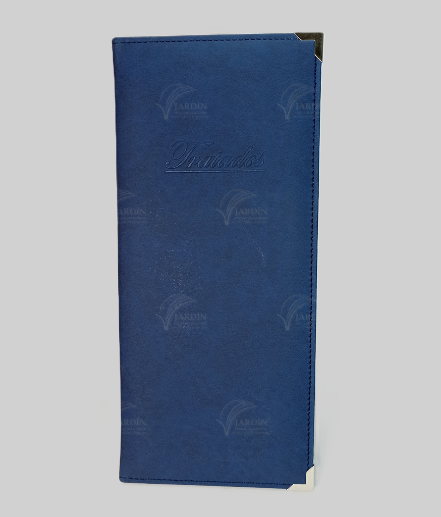 PORTA TRATADOS CON TARJETA Y ESQUINERO METÁLICO COSIDO (S/MICAS) RELIEVE