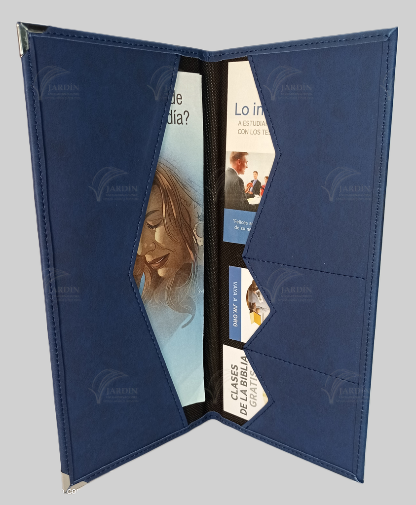 PORTA TRATADOS CON TARJETA Y ESQUINERO METÁLICO COSIDO (S/MICAS) RELIEVE