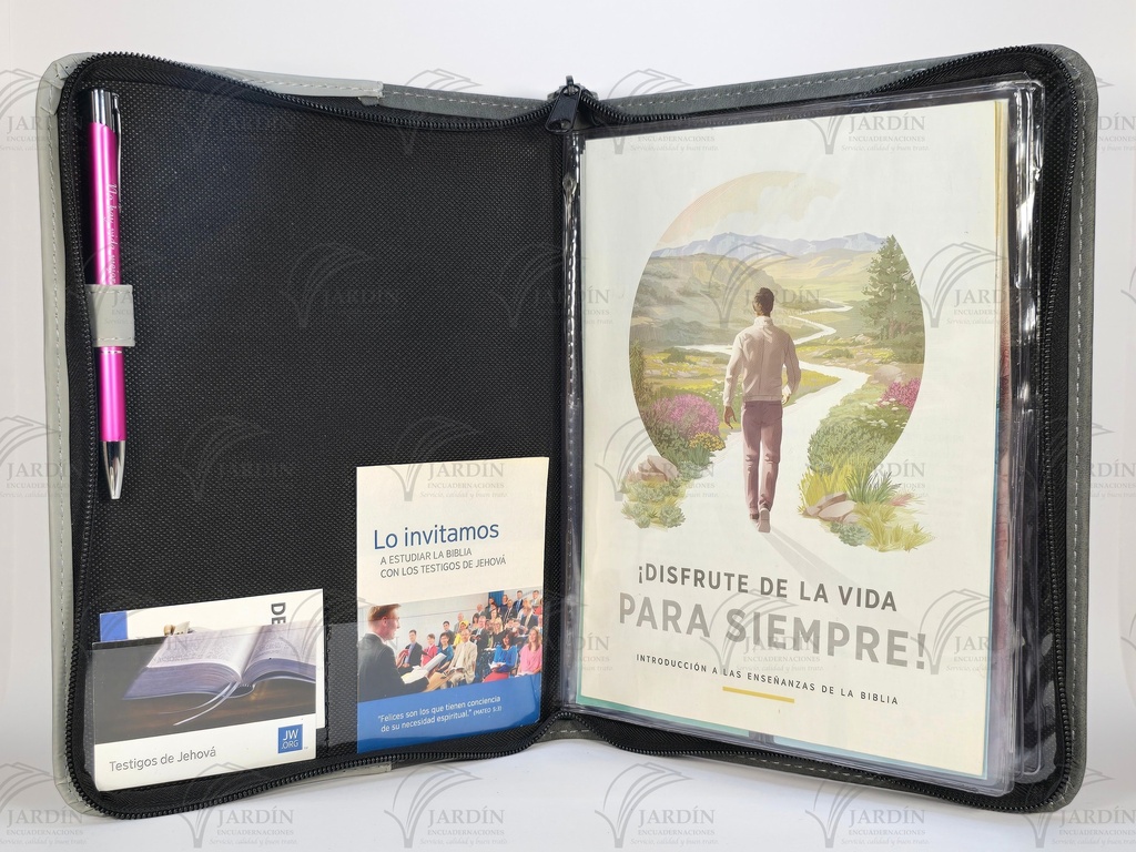 CARPETA COSIDA JW GRABADO C/CIERRE COMBINADA