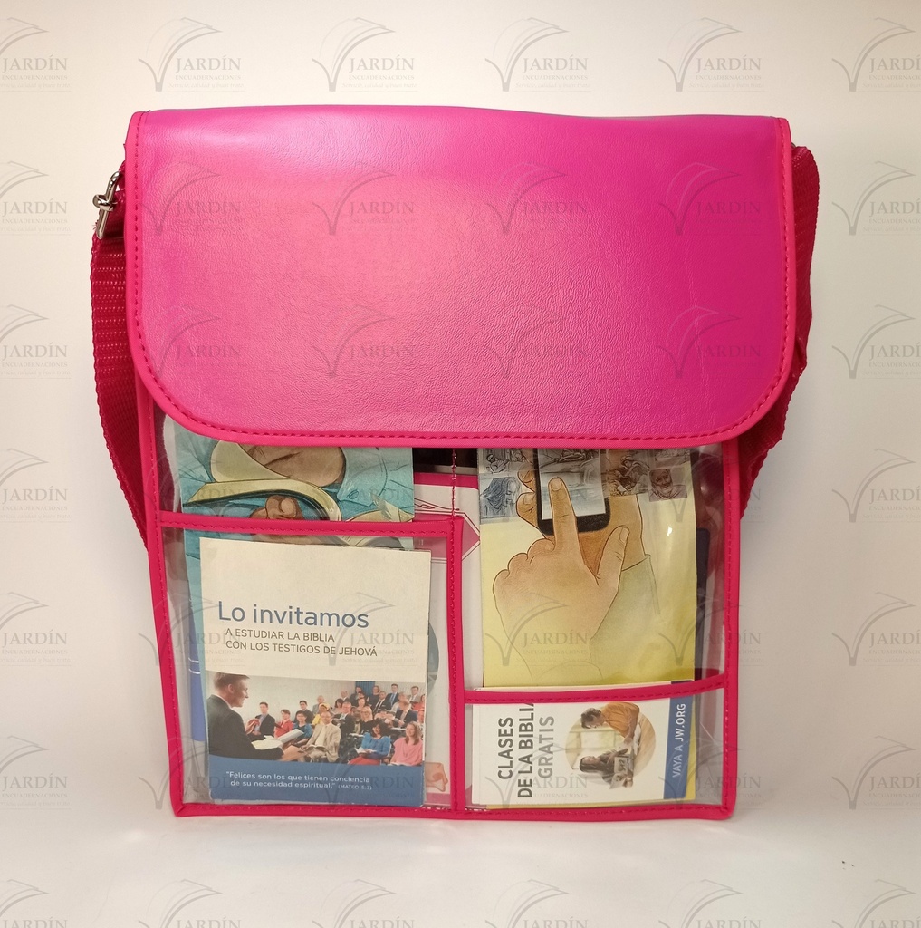 BOLSA TRANSPARENTE C/CORREA Y TAPA SINTÉTICA (28x23cm)