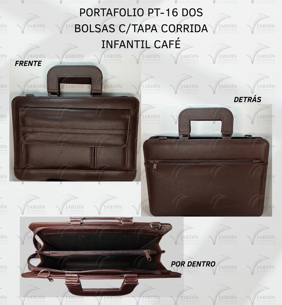 PORTAFOLIO PT-16 DOS BOLSAS C/TAPA CORRIDA