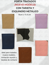 PORTA TRATADOS CON TARJETA Y ESQUINERO METÁLICO COSIDO S/MICAS RELIEVE
