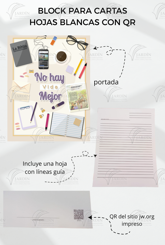 BLOCK PARA CARTAS "CODIGO QR" 50 HOJAS BLANCAS