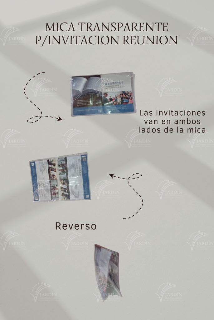 MICA TRANSPARENTE P/INVITACIÓN REUNIÓN