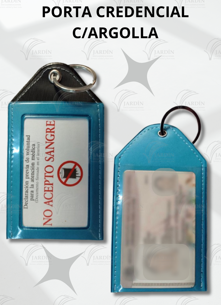 PORTA CREDENCIAL C/ARGOLLA - QUEMANTE TURQUESA