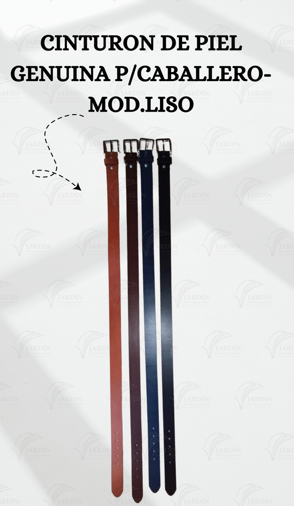 CINTURÓN DE PIEL GENUINA P/CABALLERO-MOD.LISO