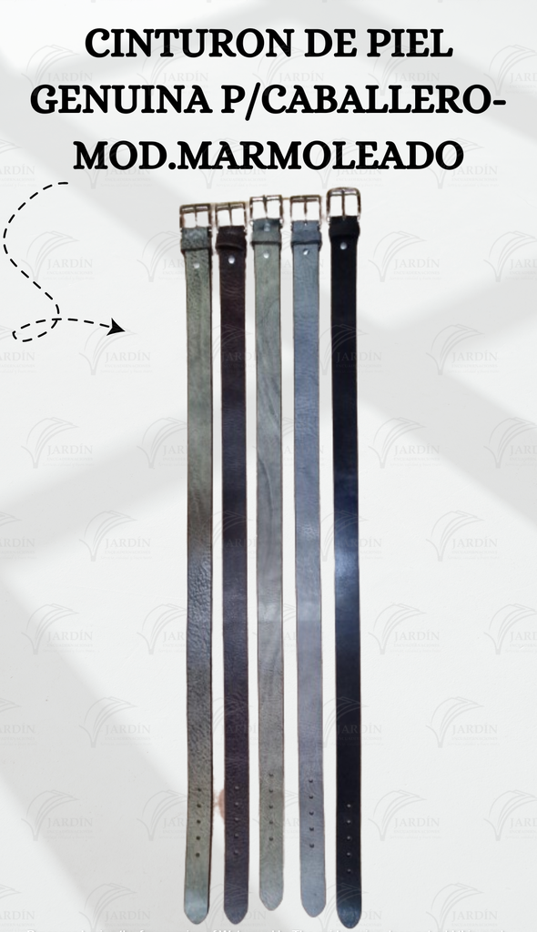 CINTURÓN DE PIEL GENUINA P/CABALLERO-MOD.MARMOLEADO