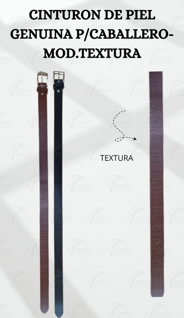 CINTURÓN DE PIEL GENUINA P/CABALLERO-MOD.TEXTURA