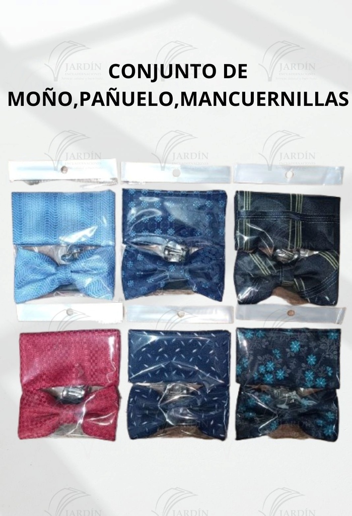 CONJUNTO DE MOÑO,PAÑUELO,MANCUERNILLAS