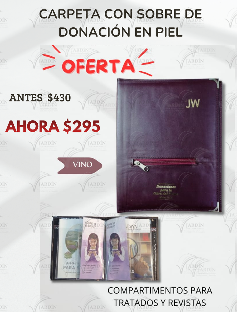 CARPETA CON SOBRE DE DONACIÓN EN PIEL