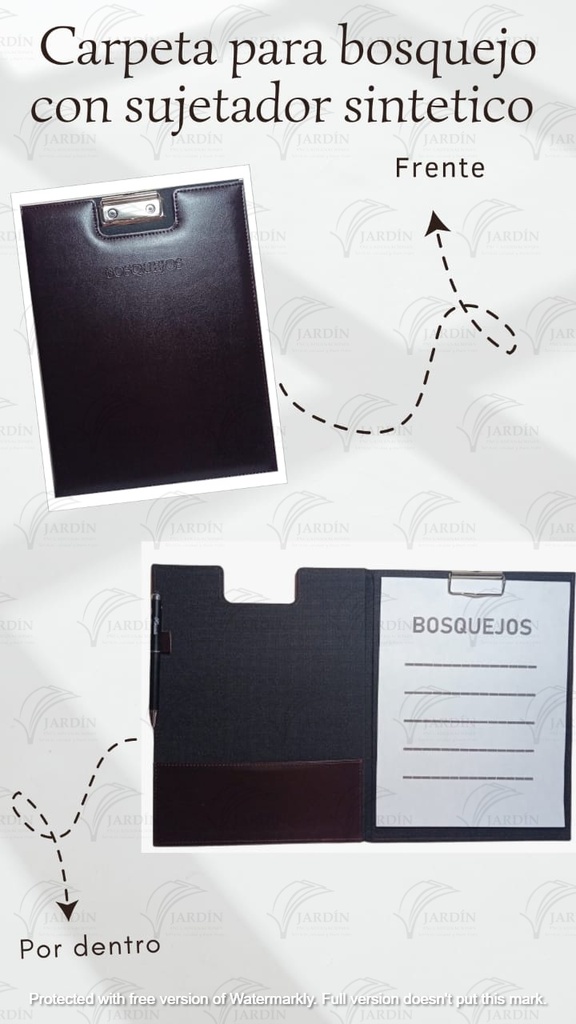 CARPETA BOSQUEJOS C/ SUJETADOR COSIDA RELIEVE SINTÉTICO