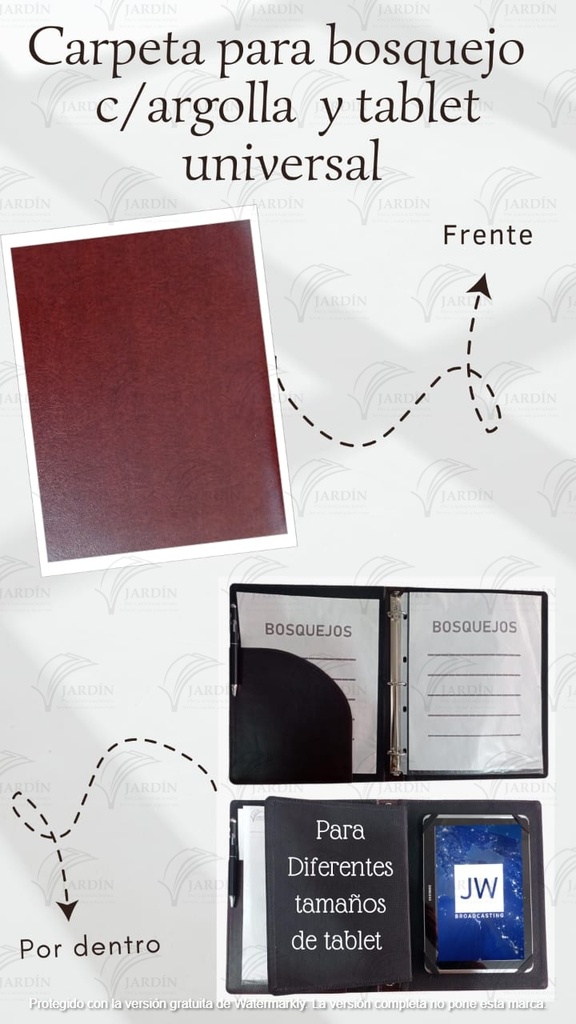CARPETA BOSQUEJOS C/ARGOLLA Y TABLET UNIVERSAL COSIDA