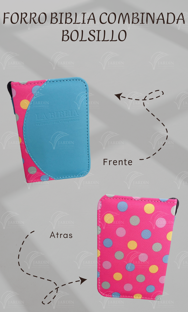 FORRO BIBLIA DE BOLSILLO C/CIERRE DE CAJA RELIEVE COMBINADA