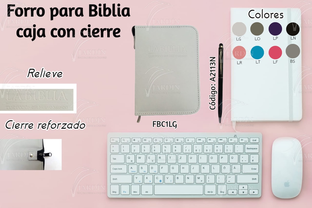 FORRO BIBLIA MEDIANA C/CIERRE CAJA RELIEVE