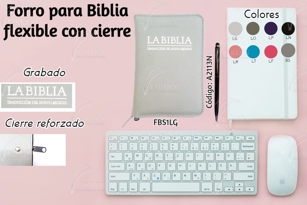 FORRO BIBLIA MEDIANA C/CIERRE PASTA FLEXIBLE GRABADO CALIFORNIA