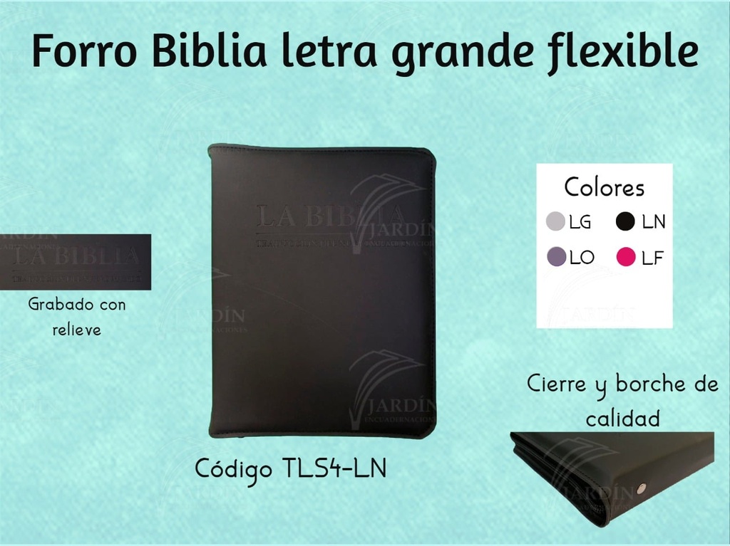 FORRO BIBLIA GRANDE C/CIERRE PASTA FLEXIBLE RELIEVE  CALIFORNIA