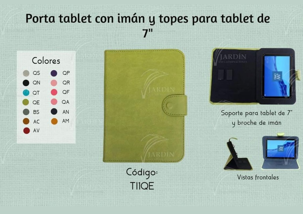 PORTA TABLET C/IMÁN Y TOPES 7"-8" GRABADO JW CALIFORNIA