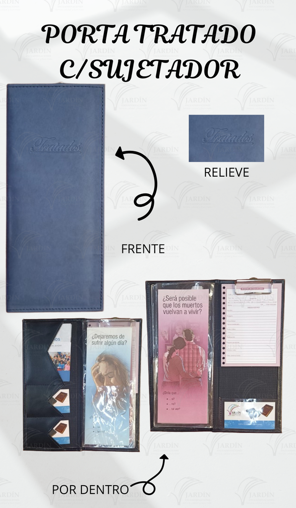 PORTA TRATADOS C/SUJETADOR COSIDO C/MICAS RELIEVE