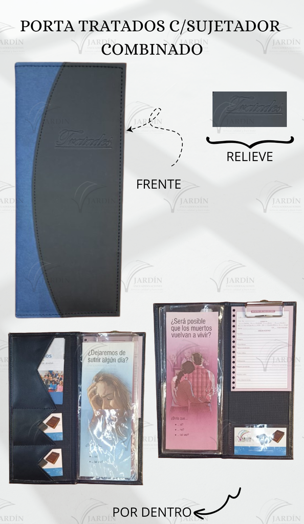 PORTA TRATADOS C/SUJETADOR COSIDO COMBINADO