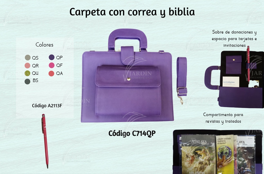 CARPETA CON CORREA Y BIBLIA