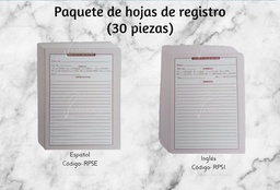 [RP5E] PAQ. H. P/REGISTRO DE CASA (30 H.) 10.5  X 14 CM