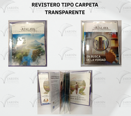 REVISTERO TIPO CARPETA TRANSPARENTE