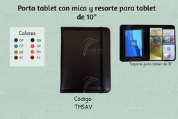 PORTA TABLET C/MICA Y RESORTE 9"-10" GRABADO JW SINTÉTICO