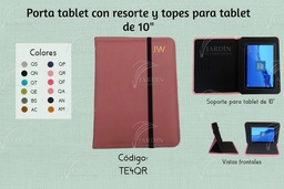 PORTA TABLET C/RESORTE Y TOPES 9"-10" GRABADO JW SINTÉTICO