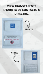[MICA-DIRECTRIZ] MICA TRANSPARENTE P/TARJETA DE CONTACTO O DIRECTRIZ