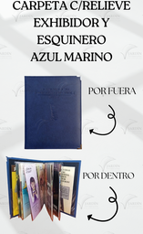 CARPETA C/RELIEVE EXHIBIDOR Y ESQUINERO METÁLICO ACOJINADA COSIDA