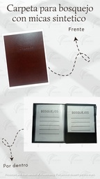 CARPETA BOSQUEJOS C/ MICAS INGLÉS COSIDA RELIEVE SINTÉTICO