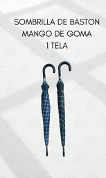 [SOMB-22] SOMBRILLA DE BASTÓN MANGO DE GOMA (1 TELA)