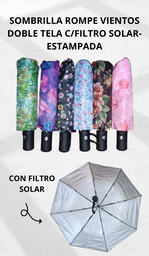 [SOMB-28] SOMBRILLA ROMPE VIENTOS DOBLE TELA C/FILTRO SOLAR-ESTAMPADA