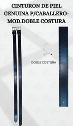 [CINT-5] CINTURÓN DE PIEL GENUINA P/CABALLERO-MOD.DOBLE COSTURA