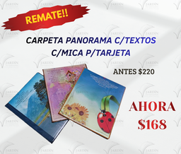 CARPETA PANORAMA C/TEXTOS C/MICA P/TARJETA CALIFORNIA