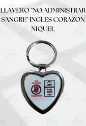 LLAVERO "NO ADMINISTRAR SANGRE" Inglés