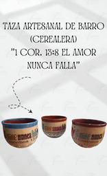 TAZA ARTESANAL DE BARRO (CEREALERA)