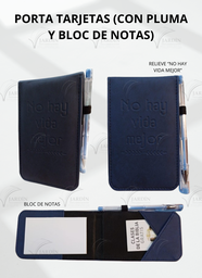 PORTA TARJETAS (INCLUYE PLUMA Y BLOC DE NOTAS)