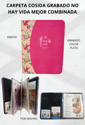 CARPETA COSIDA GRABADO NO HAY VIDA MEJOR  COMBINADA